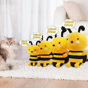 Venta al por mayor juguetes suaves de abeja de varios tamaños máquina de garra muñeca niños regalos lindos dibujos animados peluche insecto abeja juguetes de animales de peluche - Product Image 5