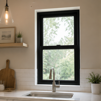 Fenêtres à simple battant en aluminium sur mesure pour la maison, avec verre trempé