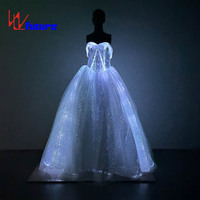 Dream Shining LED Disfraces Programable Princesa Vestido de novia luminoso para danza del vientre y ropa de rendimiento de salón