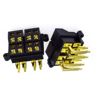 Amplificateur de puissance pour voiture Porte-fusible PCB Porte-fusible double bêche avec 2 voies Nickelage Matériau en laiton Type de borne de bêche