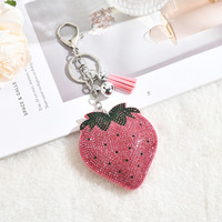 Internetberoemdheid grensoverschrijdende bestseller strass sleutelhanger kunstleer Koreaans fluweel kwastje creatief schattig fruit