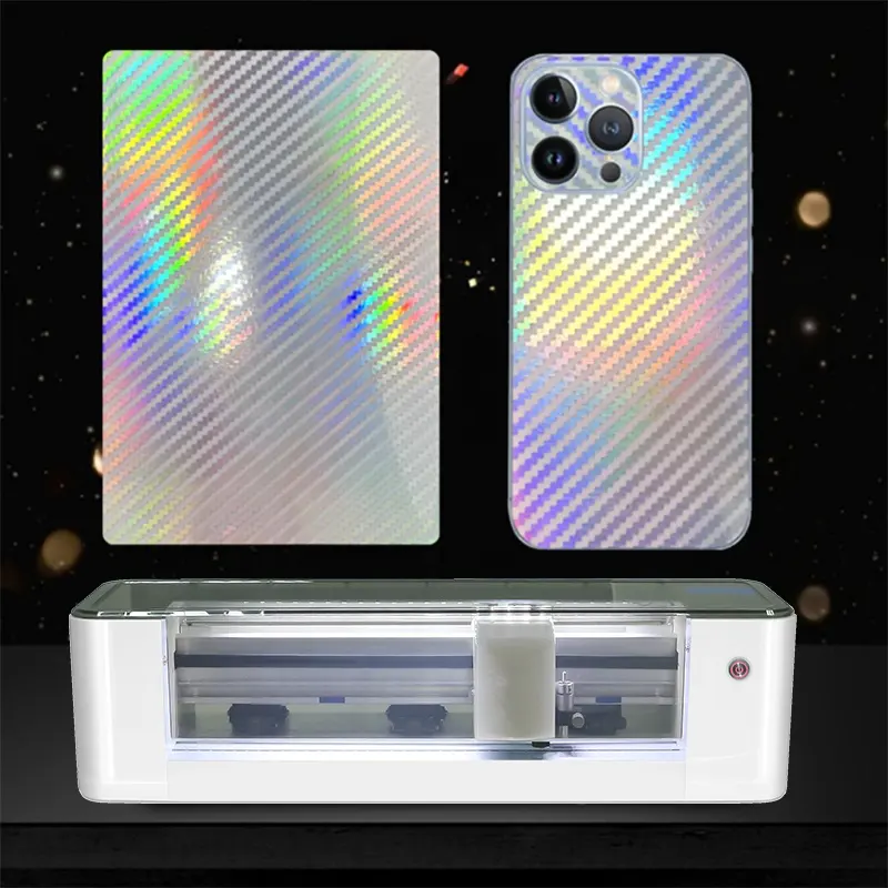 Factory Cell phone Fiber Holographic Back Sticker Skins Screen Protector Film