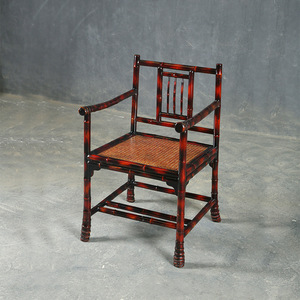 Ming Style Bamboo Armchair Chinese Design Living Room Chair With Backrest Antique Style Square Frame - Product Image 1