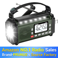 Radio de Emergencia OEM de Fábrica WB NOAA con Linterna SOS, Banco de Energía Solar, Manivela, Carga USB y Altavoz Inalámbrico