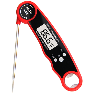 เทอร์โมมิเตอร์วัดอุณหภูมิเนื้อแบบอ่านค่าได้ทันที รุ่น DTH-138 สีแดง หน้าจอ LCD -50~300 องศาเซลเซียส เทอร์โมมิเตอร์สำหรับครัวพร้อมหัววัดแบบพับได้ เทอร์โมมิเตอร์สำหรับเตาอบ - Product Image 2