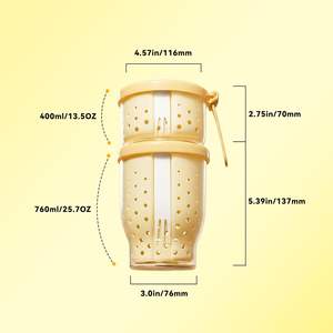 Botsparty Gobelet Réutilisable 2-en-1 de 39 oz pour Salade de Fruits avec <span class=keywords><strong>Couvercle</strong></span>, Anti-fuite, Sans BPA, Contenant Alimentaire Sûr, Double Couche avec Trous de Drainage - Product Image 4