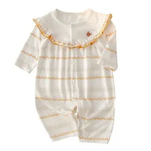 2024 Neues Baby Harper Körperanzug Sommer Neugeborenes dünnes Stilkleid leichtes Sommerkleid für Neugeborene
