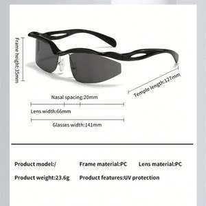Gafas de Sol Deportivas de Media Montura, Diseño de Marca 2025, Protección UV400, Estilo Y2K, Ojo de Gato, para Hombre y Mujer - Product Image 5
