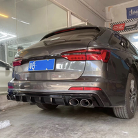 Diffuseur noir brillant en fibre de carbone pour pare-chocs arrière Audi A6 S6 C8 2019-2025