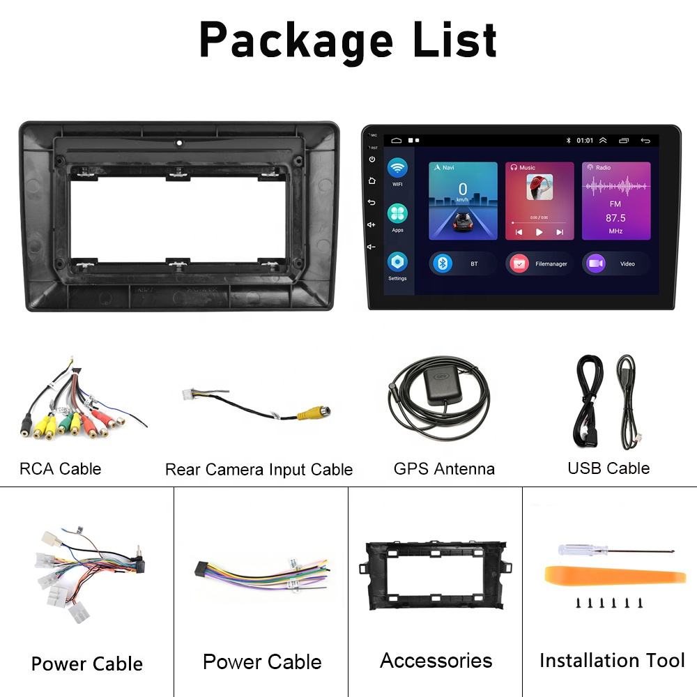 欧盟/美国股票) Podofo汽车立体声收音机丰田奥里斯2006-2011 Carplay安卓汽车全球定位系统WiFi 10 