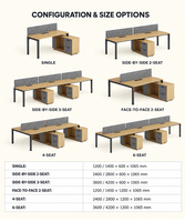 Bureau de bureau moderne modulaire extensible et convertible en acier inoxydable avec cloison de rangement et poste informatique