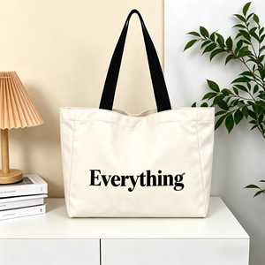 Hot Sales Eco Friendly Students School <b>Canvas</b> Shoulder Bag Large Travel Natural Cotton <b>Canvas</b> <b>Tote</b> Bag With Custom Letter Logo - Product Image 2
