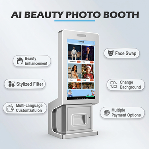 Photomaton professionnel personnalisé de 43 pouces avec IA, imprimante DNP, éclairage LED, logo couleur et interface utilisateur personnalisable pour produits de vente <span class=keywords><strong>en</strong></span> <span class=keywords><strong>ligne</strong></span> - Product Image 2