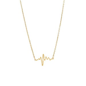 Collier pendentif en acier inoxydable en forme de cœur électrocardiogramme, unisexe, sportif, simple, assorti à tout, chaîne de clavicule, bijoux tendance - Product Image 6