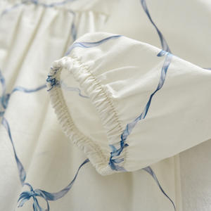 Robe douce pour filles, nouvelle collection printemps-automne, avec nœud imprimé, col Peter Pan, chemise pour enfants, <span class=keywords><strong>jupe</strong></span> à manches longues, modèle export - Product Image 3