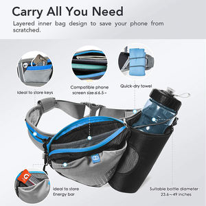 Riñonera de hidratación para correr, senderismo y trotar, cinturón de botella de agua ligero para correr - Product Image 2