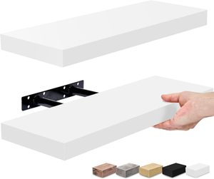 Étagères flottantes en <span class=keywords><strong>bois</strong></span>-Étagère de rangement <span class=keywords><strong>murale</strong></span> en <span class=keywords><strong>bois</strong></span> de ferme rustique pour chambre à coucher, <span class=keywords><strong>cuisine</strong></span>, décoration intérieure - Product Image 2