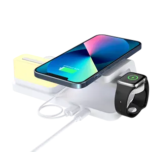 15w taşınabilir Qi hızlı 3 In1 telefon manyetik hızlı kablosuz şarj standı Pd Iphone akıllı saat için şarj