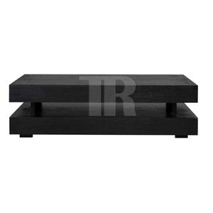 Meubles de salon de style européen, table à thé Hamburger, table basse en bois naturel noir - Product Image 2