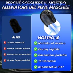 Masturbateur automatique de pénis pour hommes Sex Toy avec 10 modes de vibration Stimulateur de glande d'emballage à 360 ° Masturbateur masculin à écran LCD - Product Image 5