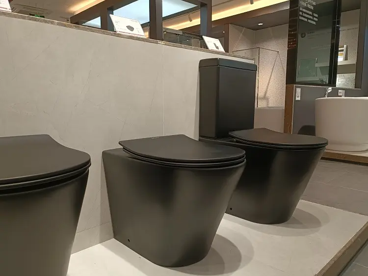 Новейший Роскошный Матовый Черный сифон без оправы, керамический сифонный слитный туалет для ванной комнаты