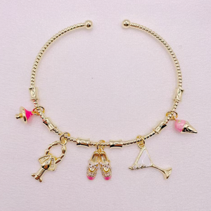 Pulsera con abalorio de circonita cúbica de color rosa claro de moda, brazalete con abalorio de circonita cúbica de flor cruzada de la Virgen María, brazalete chapado en oro, color de la CH-HDT0905 - Product Image 6