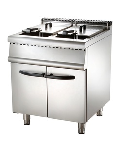 <span class=keywords><strong>Friteuse</strong></span> à <span class=keywords><strong>gaz</strong></span> avec minuterie et armoire, 2 cuves, équipement de cuisine professionnel - Product Image 1