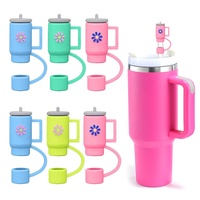 En gros 10mm mauvais œil boisson anti-poussière conseils Silicone paille Topper couvre breloques décoration couvercles