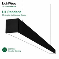 Luminaire LED linéaire suspendu Lightwoo, grille LED, faible éblouissement, en aluminium, éclairage décoratif, lustre