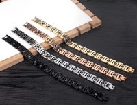 Nouvel Arrivage Bracelet de Mariage de Luxe en Titane Plaqué Or Classique en Acier Tungstène Magnétique Énergie Santé