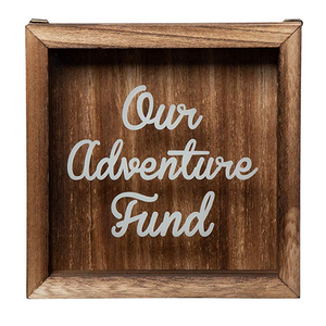 Fondo de aventura de madera Shadow Box Hucha para adultos para <span class=keywords><strong>viajes</strong></span> Vacaciones Graduación Viaje Arte elegante Ahorro de dinero Piggy Box - Product Image 1