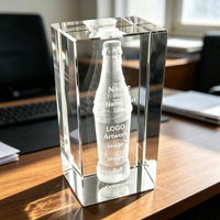 Trofeo de Cristal Personalizado Neelpure 116001 con Patrón de Botella Grabado con Láser 3D para Premios Corporativos