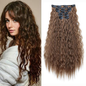 ชุดต่อ<span class=keywords><strong>ผม</strong></span>แบบคลิปหนีบ 6 ชิ้น สำหรับผู้หญิง <span class=keywords><strong>ผม</strong></span>ลอนยาวแบบคอร์นเพิร์ม ไฮไลท์ ทนความร้อนสูง พร้อมคลิป 16 <span class=keywords><strong>ต</strong></span>ัว - Product Image 2