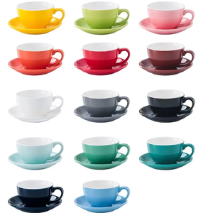 Set di Tazze da Espresso 65ml/75ml/80ml/150ml/200ml/250/300ml/350ml Set da Tè Pomeridiano Tazze e Piattini Bianchi Tazza da Latte in Ceramica - Product Image 5