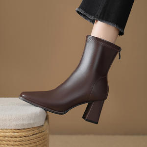 Botines de Plataforma para Mujer, Invierno, Hechos a Medida, de Alta Calidad, Cómodos, de Cuero PU, Impermeables, con Cremallera Lateral y Tacón de Aguja - Product Image 6