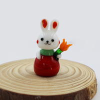 Miniature décorative artisanale en verre soufflé de Murano, figurines de lapin de Pâques, miniatures d'animaux en verre pour la décoration intérieure