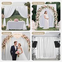 Rideau de fond blanc pour fêtes, rideaux blancs sans plis pour décor de mariage, fête d'anniversaire, baby shower