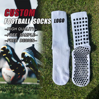 Chaussettes de football antidérapantes avec grip et protège-tibias, chaussettes de football personnalisées avec grip pour l'entraînement et les matchs, prêtes à porter pour l'équipe