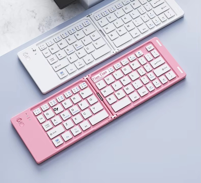 Mini Pocket Double Fold Foldable Keyboard Use for IOS Android Windows Mac Harmony OS System Phones Tablet Pc