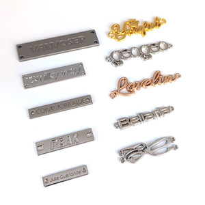 مخصص محفور اسم العلامة التجارية ملصق معدني تصميم شعار علامة تجارية خاصة طباعة ملصق خياطة للملابس والملابس - Product Image 3