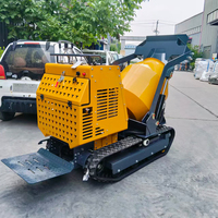 Mini-bétonnière sur chenilles YH-750, capacité 0,3 m³, moteur essence, auto-chargeante, pour travaux en montagne, ferme, construction rurale