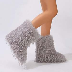 Chaussons d'hiver en coton, chaussures d'intérieur chaudes, semelle épaisse, <span class=keywords><strong>bottes</strong></span> moelleuses pour femmes - Product Image 2