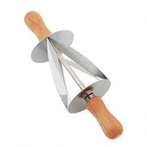 Top Seller New Baking Tool Stainless Steel Croissant Roller Cutter With Wooden Handle <b>Kitchen</b> Making Pastry Bread Tools - Product Image 3