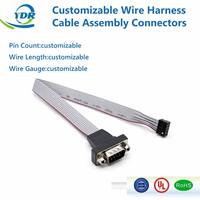 Cable Serial RS232 Personalizado de Dupont 2.0mm a DB9 Hembra, Arnés de Cables de Cobre con PVC, ISO9001, para PLC, Control Industrial y Automatización