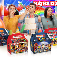 Huancai 12 PCS Cartoon Party begünstigt Candy Treat Boxen Roboter blöcke Papier Geschenk Kuchen Goodies Box für Kinder Geburtstags feier Lieferungen