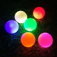 Ballon de golf électrique à LED lumineux à 3 couches, personnalisé avec logo OEM d'usine, motif multicolore, luminescent dans le noir