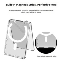 Porte-cartes magnétique pliable avec support adhésif transparent pour bureau, en PC, pour cartes d'identité et photos polaroid