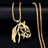 Collier Pendentif Tête de Cheval en Gros pour Femmes et Hommes, en Acier Inoxydable, Style Vintage Punk, Idéal pour Cadeau de Fête
