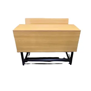 热卖学校家具钢架，带木制长凳桌教室课桌椅，用于学校使用