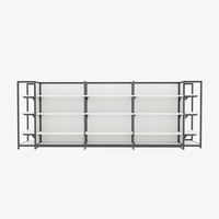 Présentoir d'îlot double face à structure ouverte pour magasin de détail, pour la mise en valeur de multiples produits